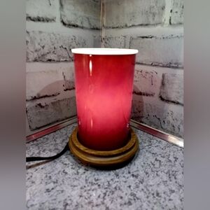 Gloss Brown Shade Woodgrain Base Pink Zebra Simmer Pot Wax Warmer Warms oil